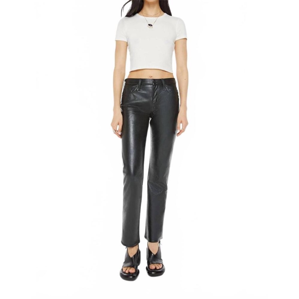 Mother The Smarty Pants Skimp Faux Leather Pants
